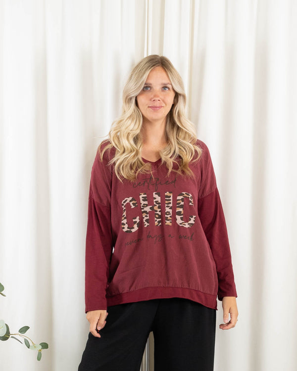 Chic t-shirt, Bordeaux