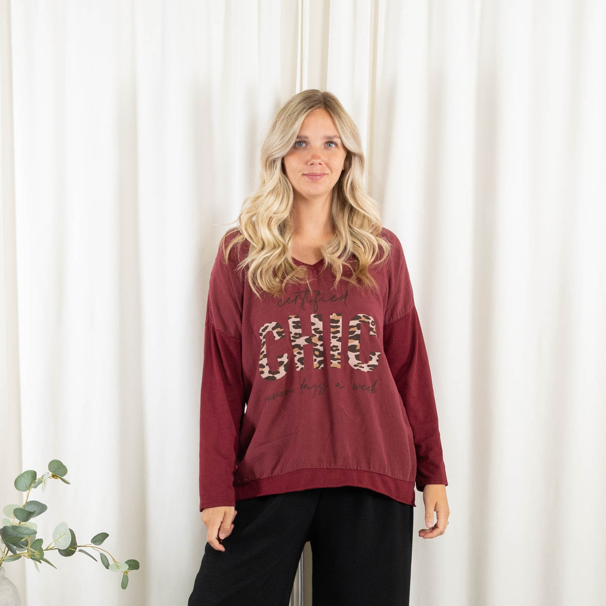 Chic t-shirt, Bordeaux