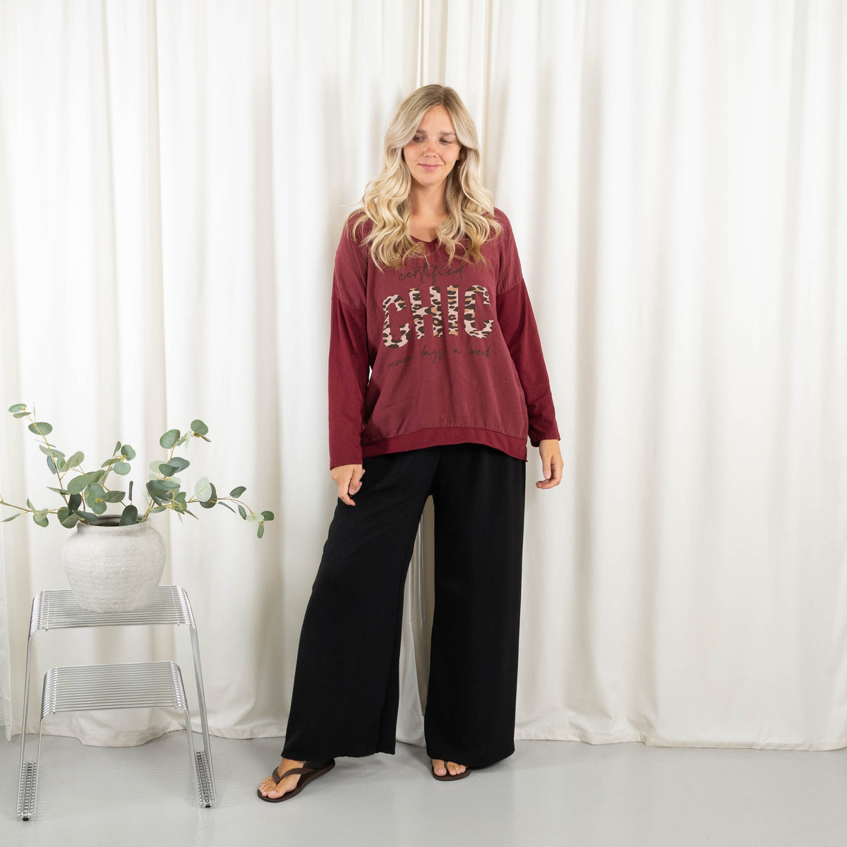 Chic t-shirt, Bordeaux