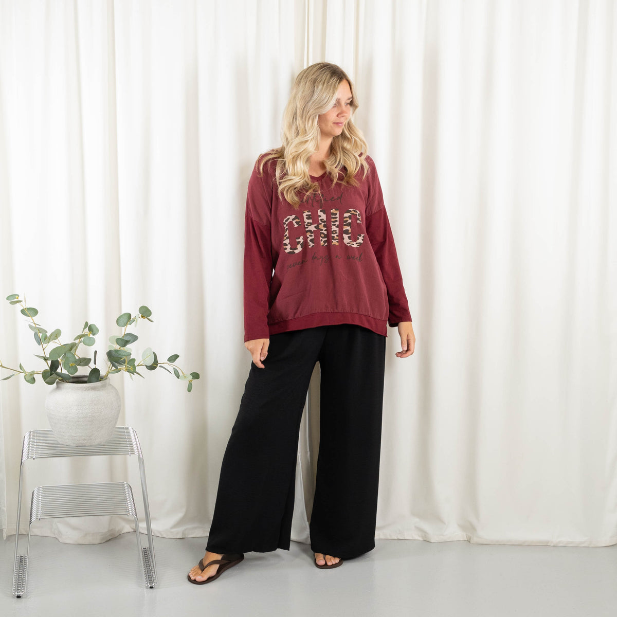 Chic t-shirt, Bordeaux