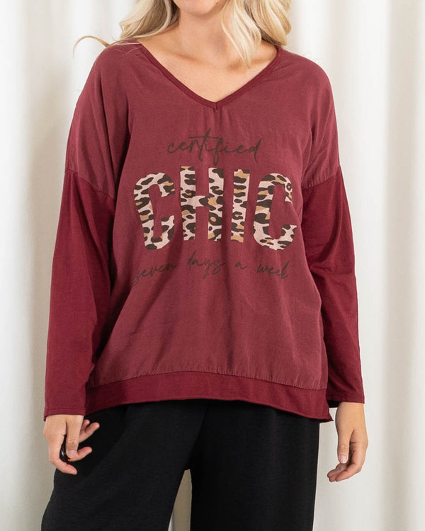 Chic t-shirt, Bordeaux