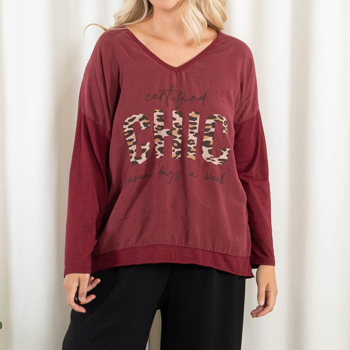 Chic t-shirt, Bordeaux