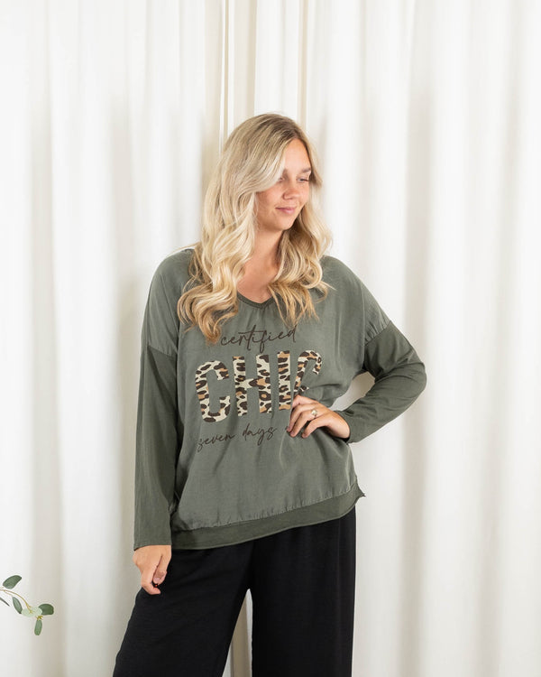 Chic t-shirt, Khaki
