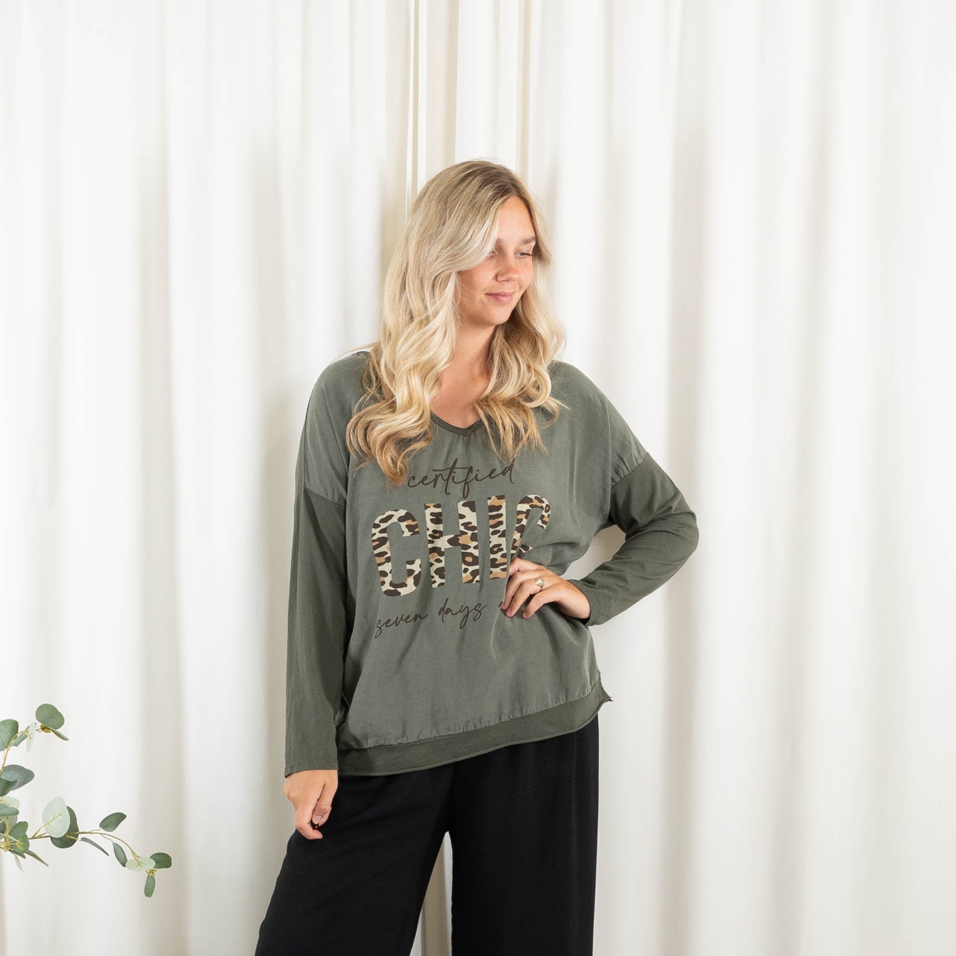 Chic t-shirt, Khaki