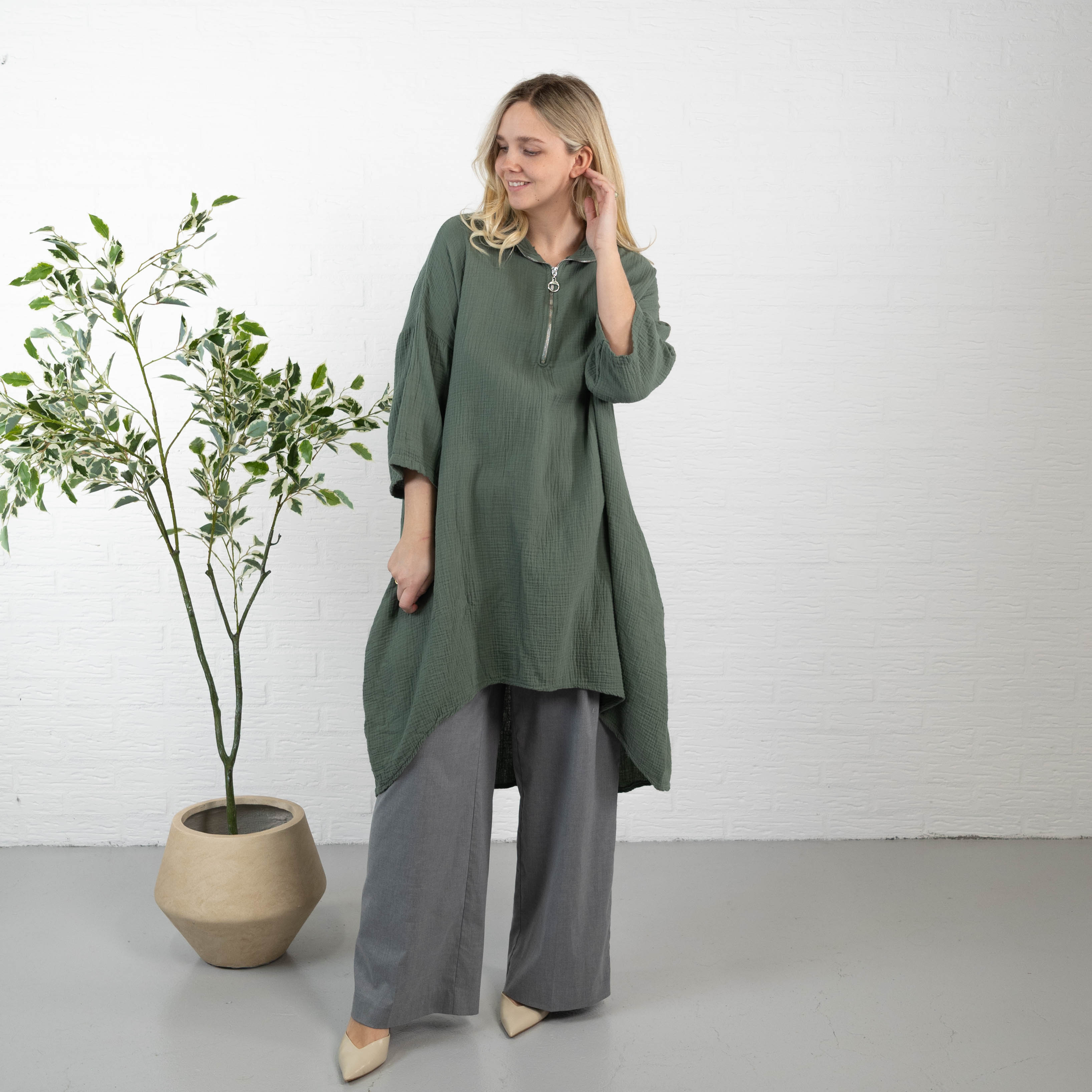 Lydia tunika/kjole, Khaki