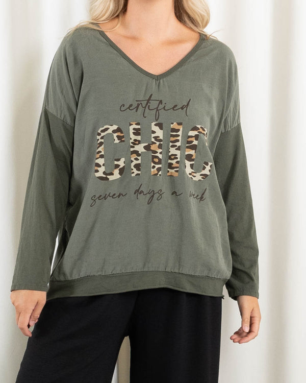 Chic t-shirt, Khaki
