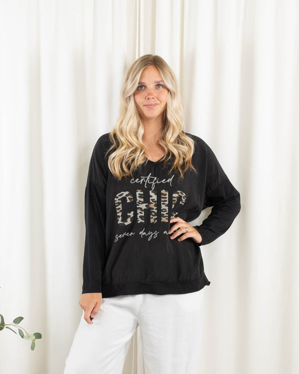 Chic t-shirt, Sort