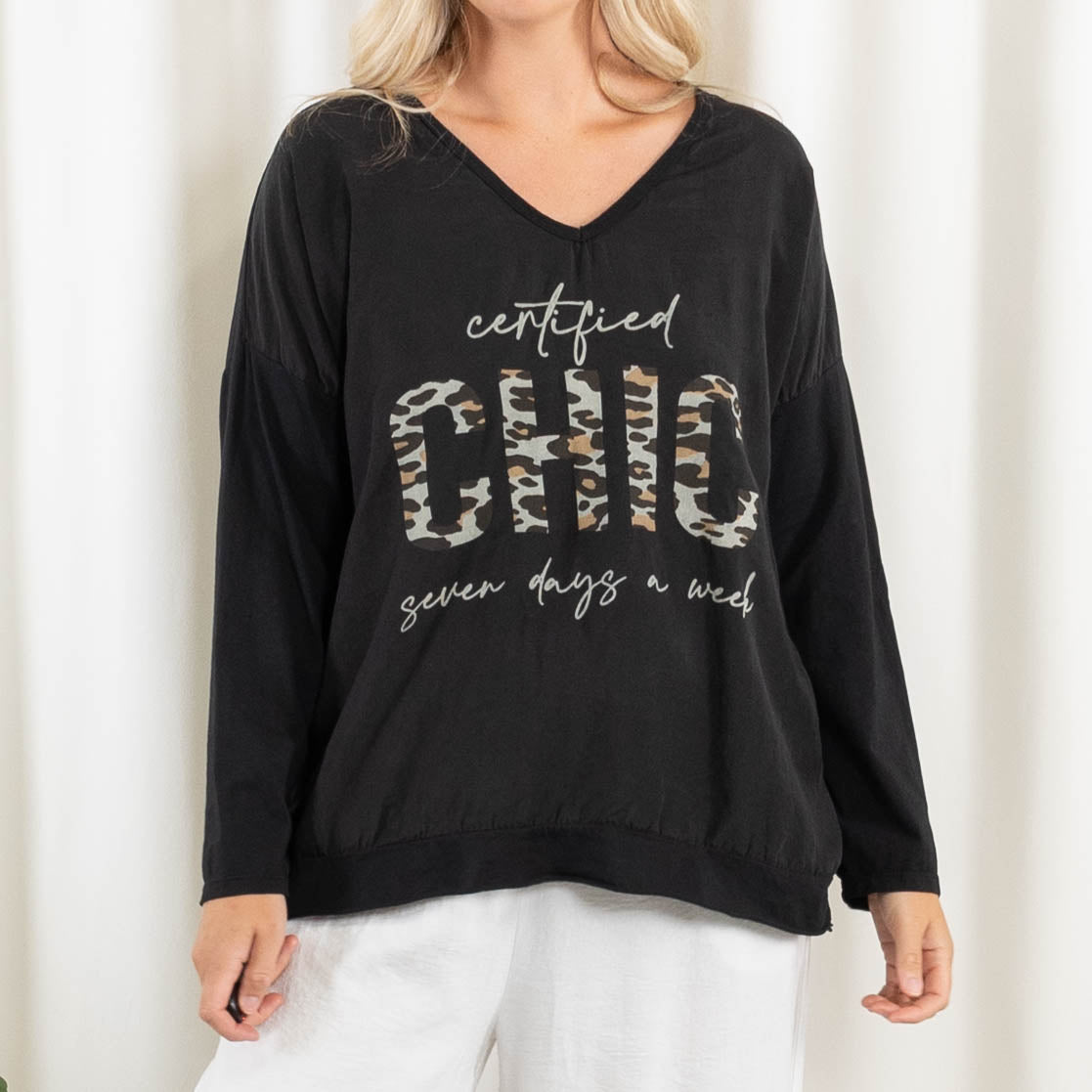 Chic t-shirt, Sort