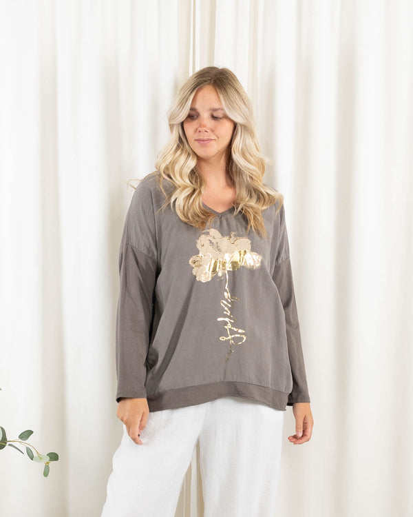 Gry t-shirt, Taupe
