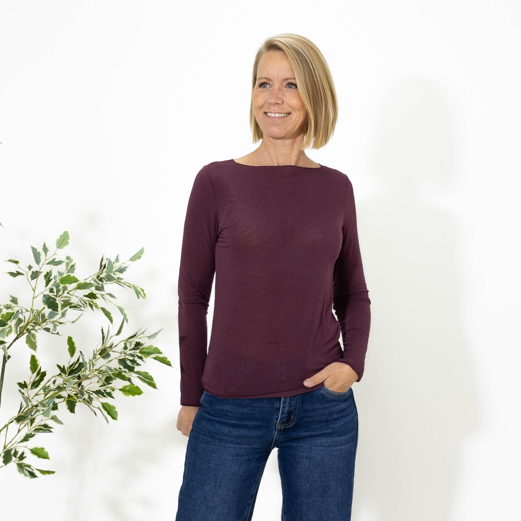 Kari long sleeve t-shirt, Bordeaux