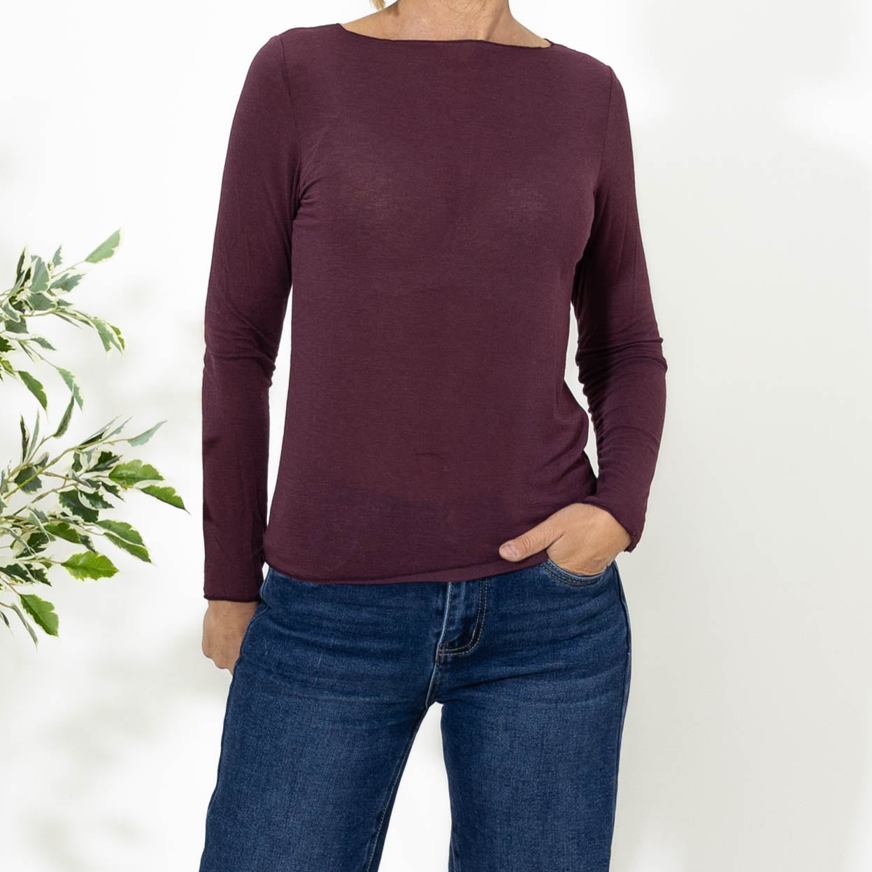 Kari long sleeve t-shirt, Bordeaux