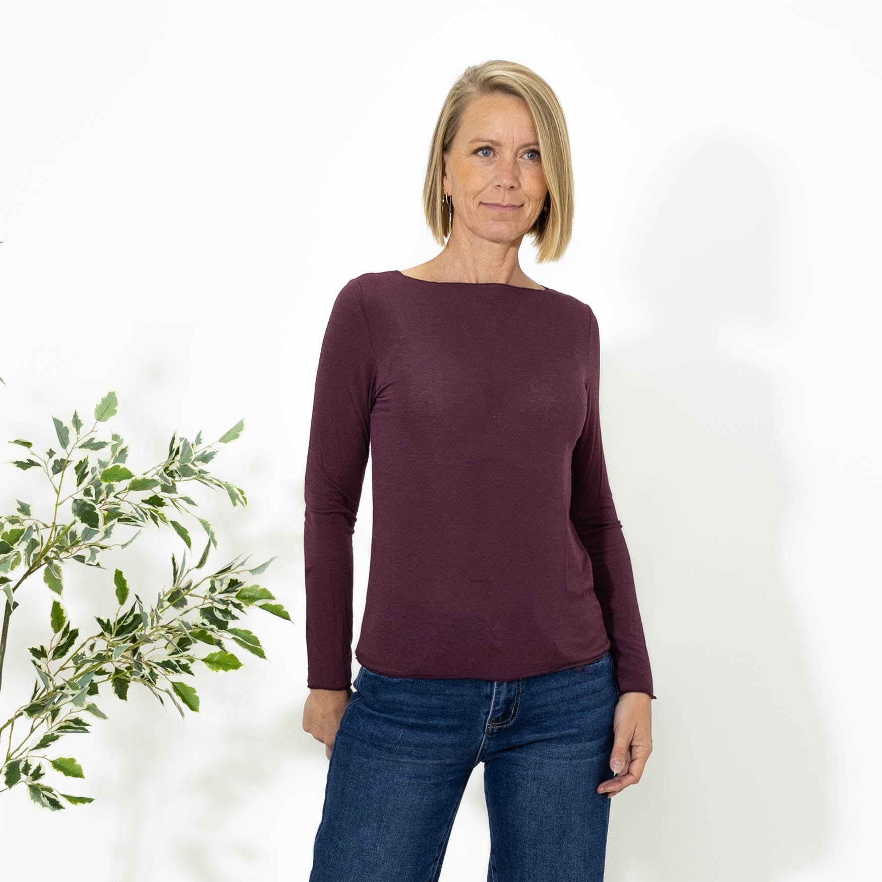 Kari long sleeve t-shirt, Bordeaux