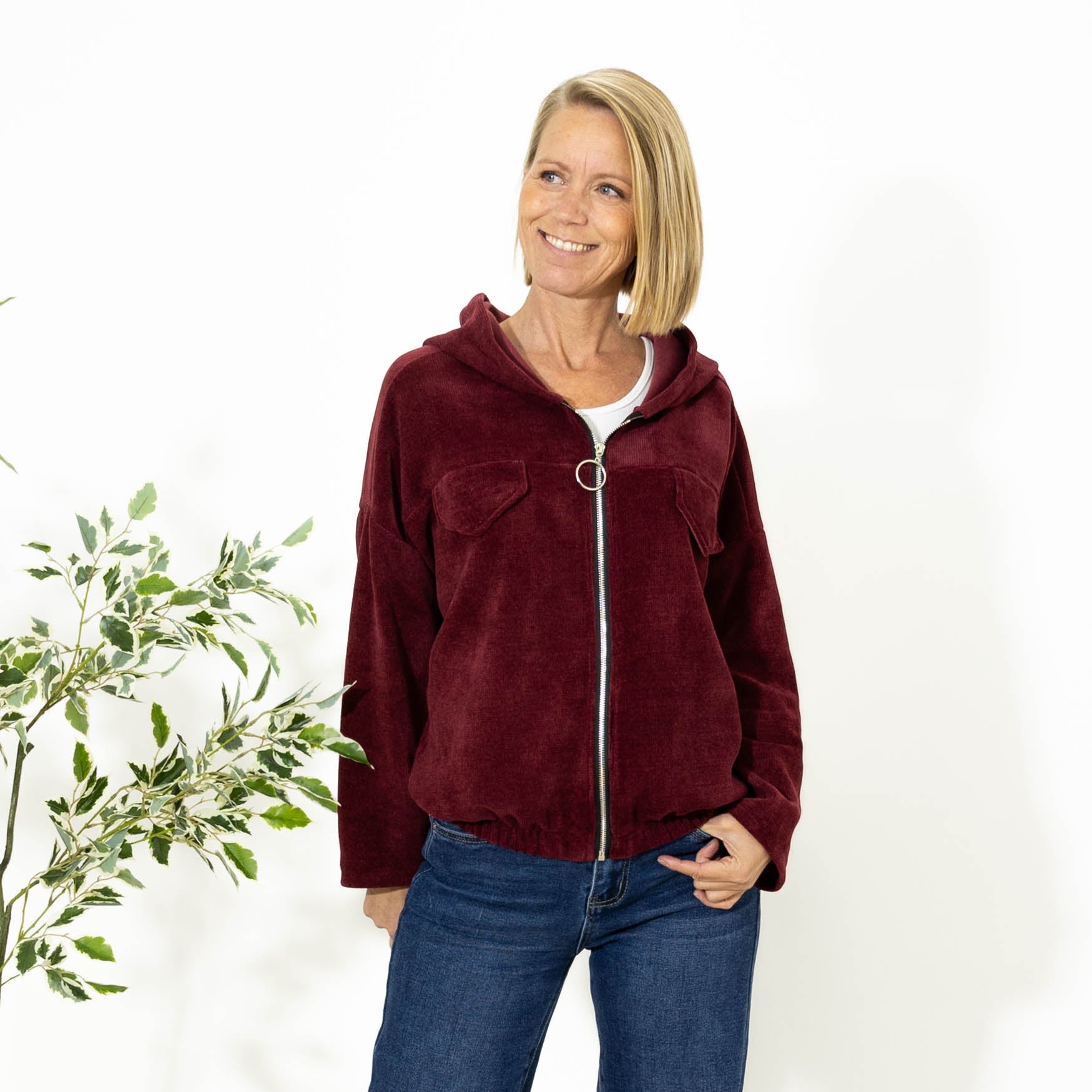 Ann chenille hoodie, Bordeaux