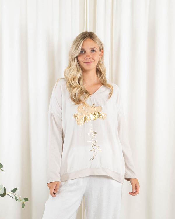 Gry t-shirt, Beige