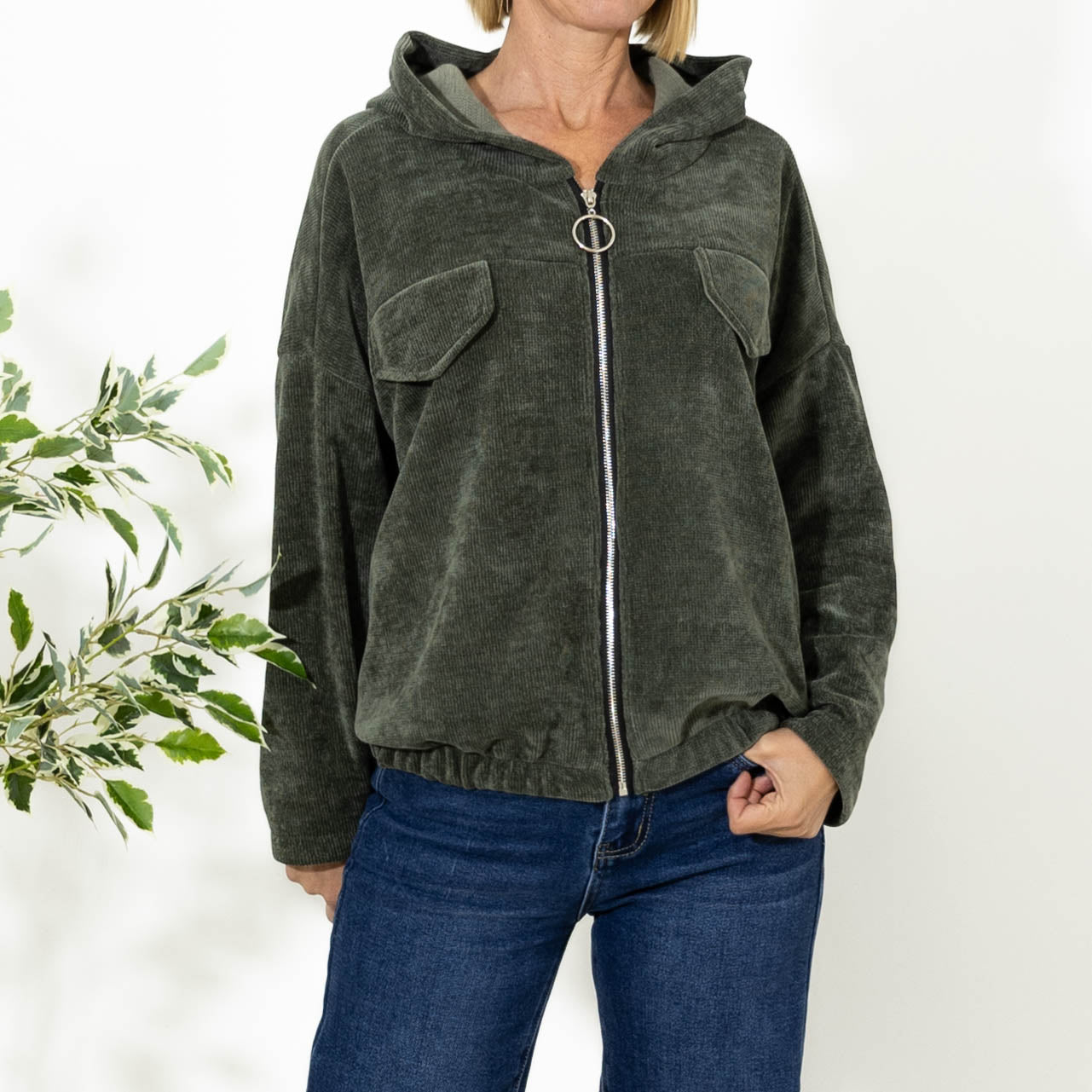 Ann chenille hoodie, Khaki