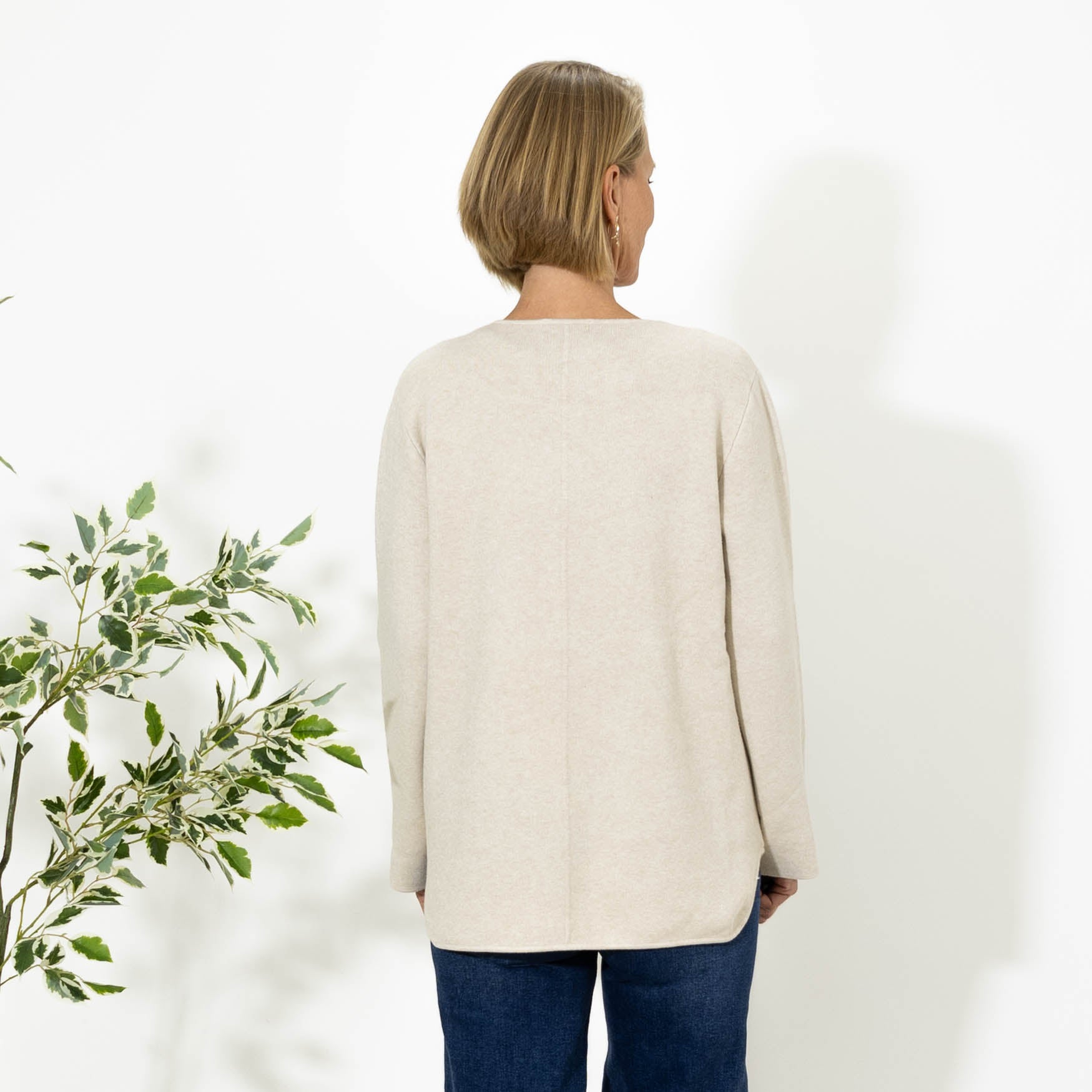 Tine 1-knap cardigan, Beige