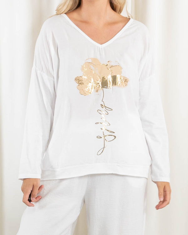 Gry t-shirt, Hvid
