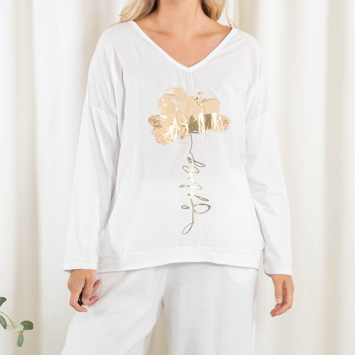 Gry t-shirt, Hvid