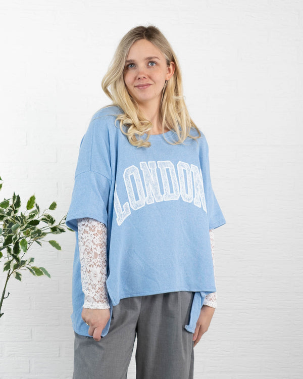 London sweatshirt, Lyseblå