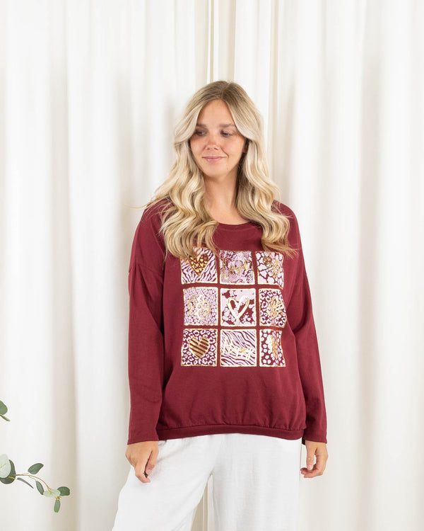 Randi t-shirt, Bordeaux
