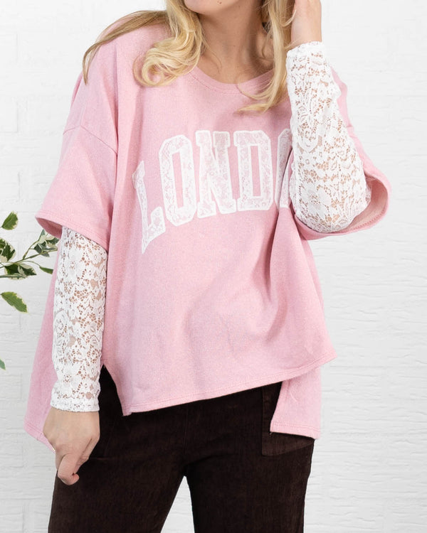 London sweatshirt, Lyserød