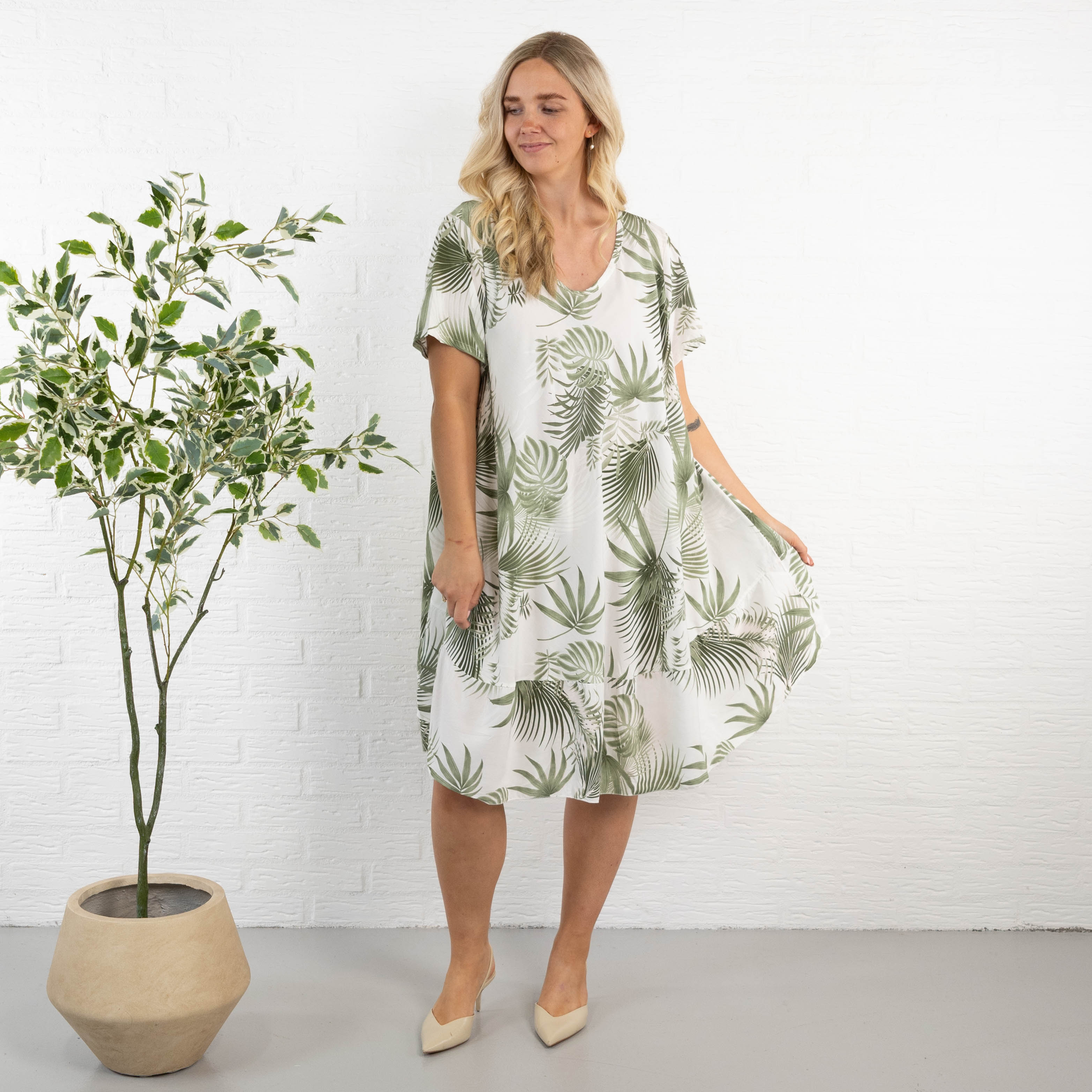 Susanne tunika kjole, Khaki
