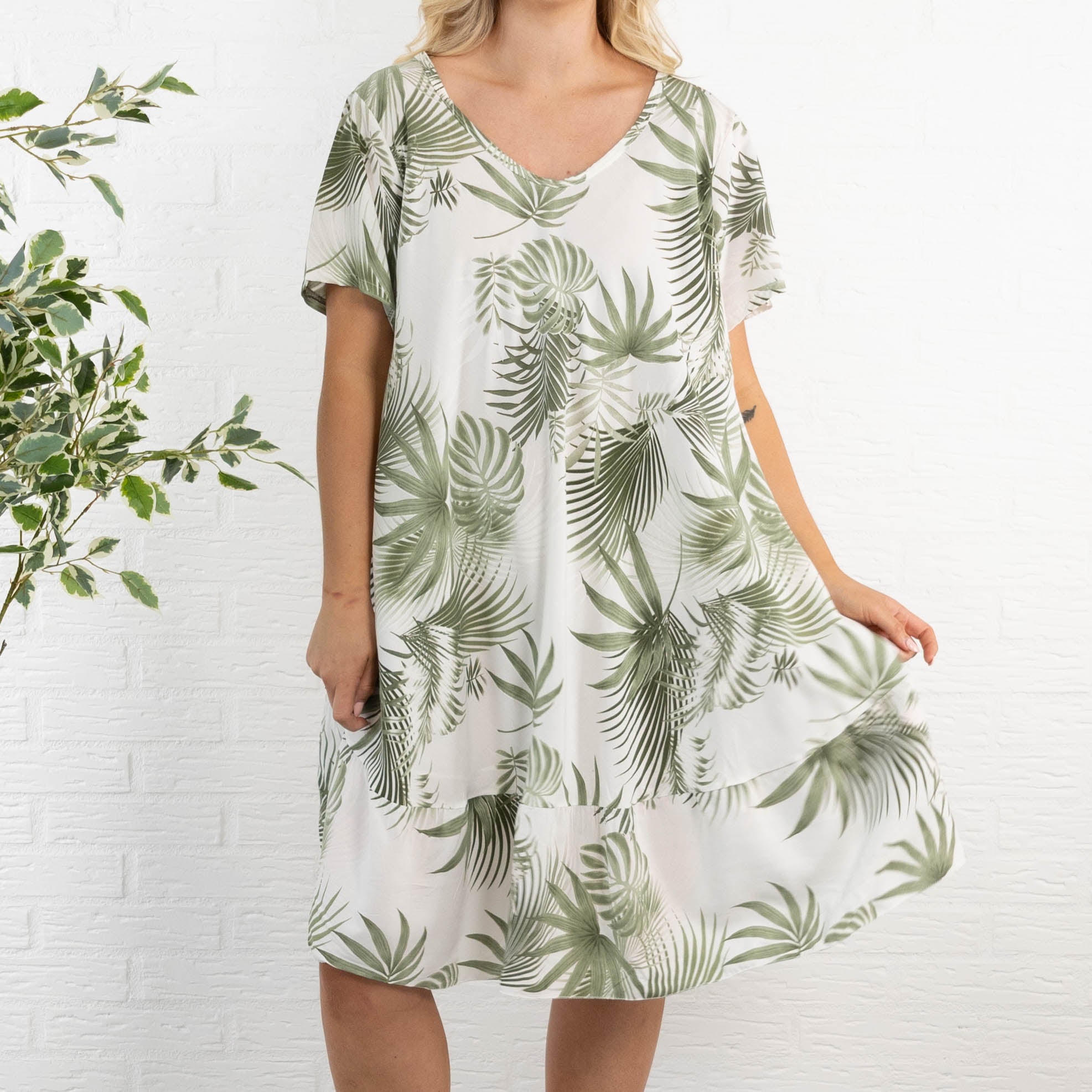Susanne tunika kjole, Khaki