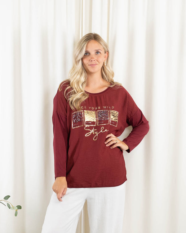 Blake t-shirt, Bordeaux