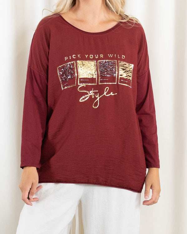 Blake t-shirt, Bordeaux