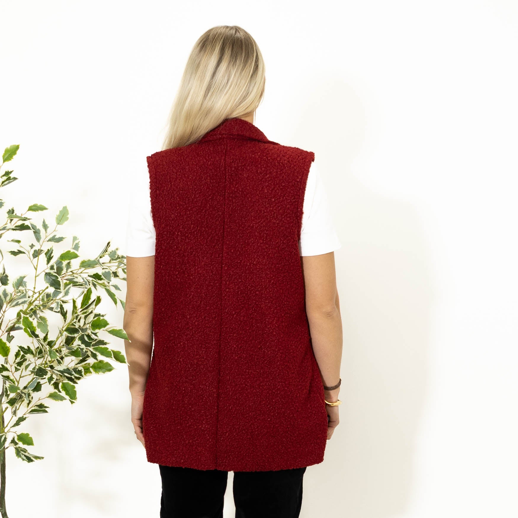 Rasmine bouclé vest, Bordeaux