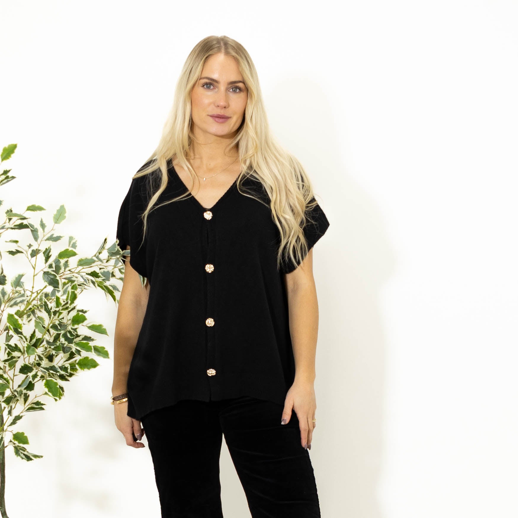 Lene strikvest, Sort