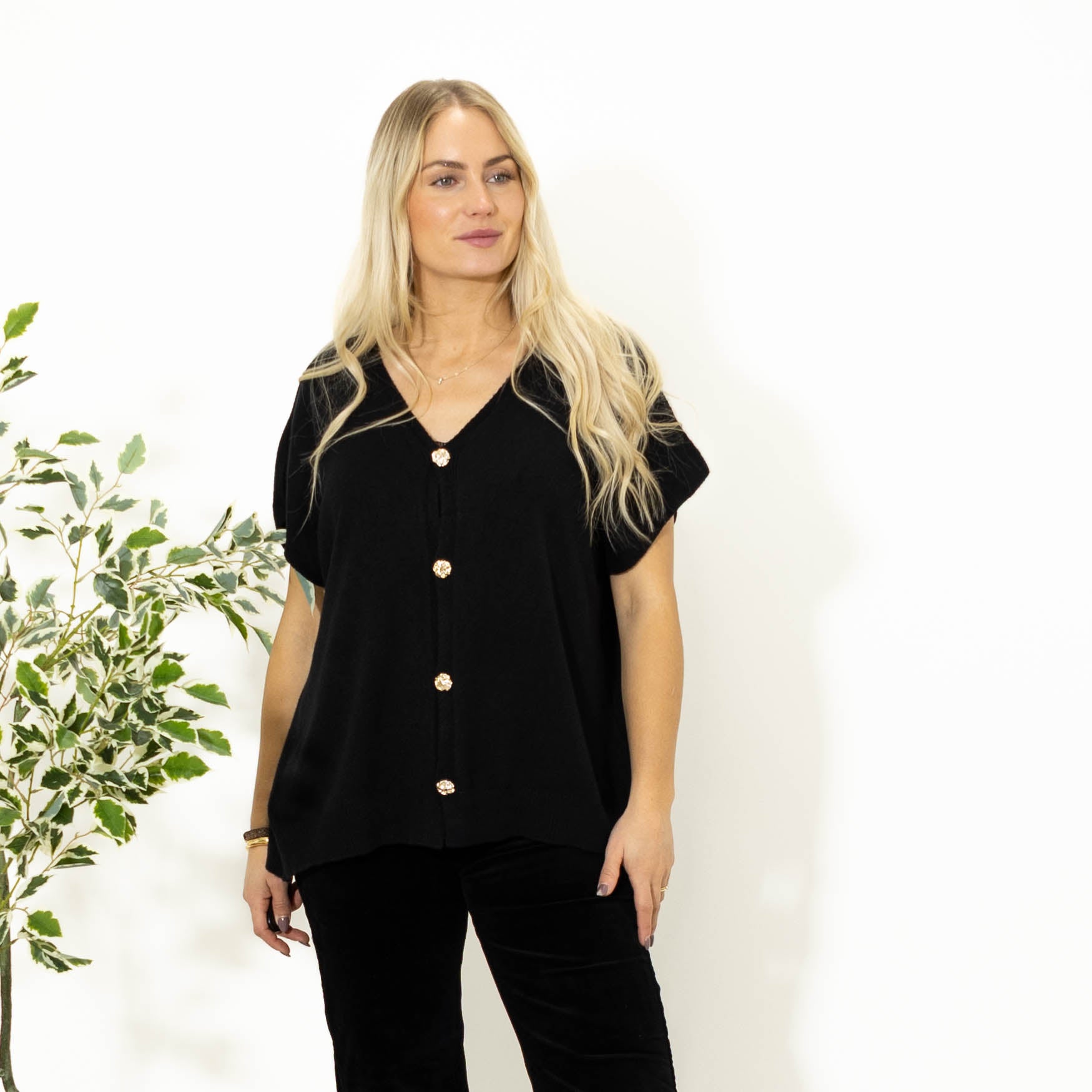 Lene strikvest, Sort