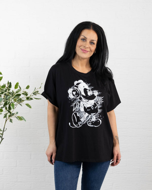Mickey t-shirt, Sort