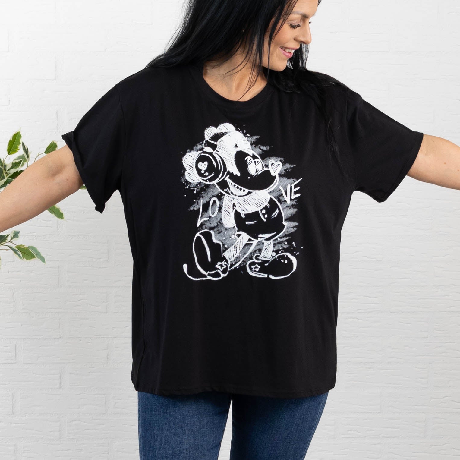 Mickey t-shirt, Sort