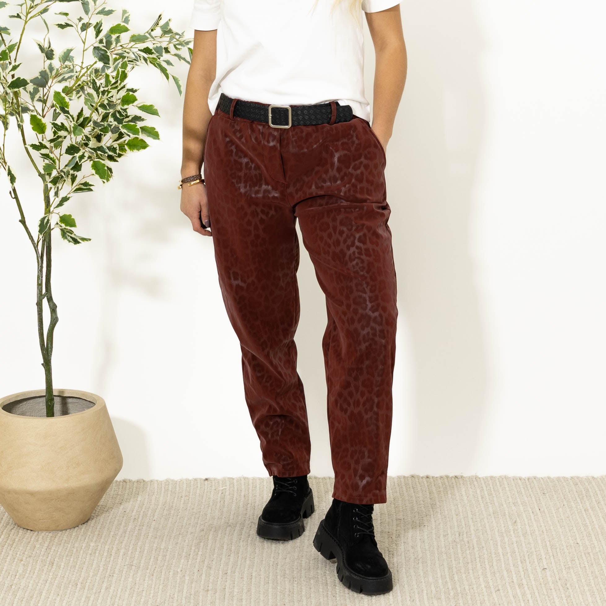 Åse leopardbukser, Bordeaux