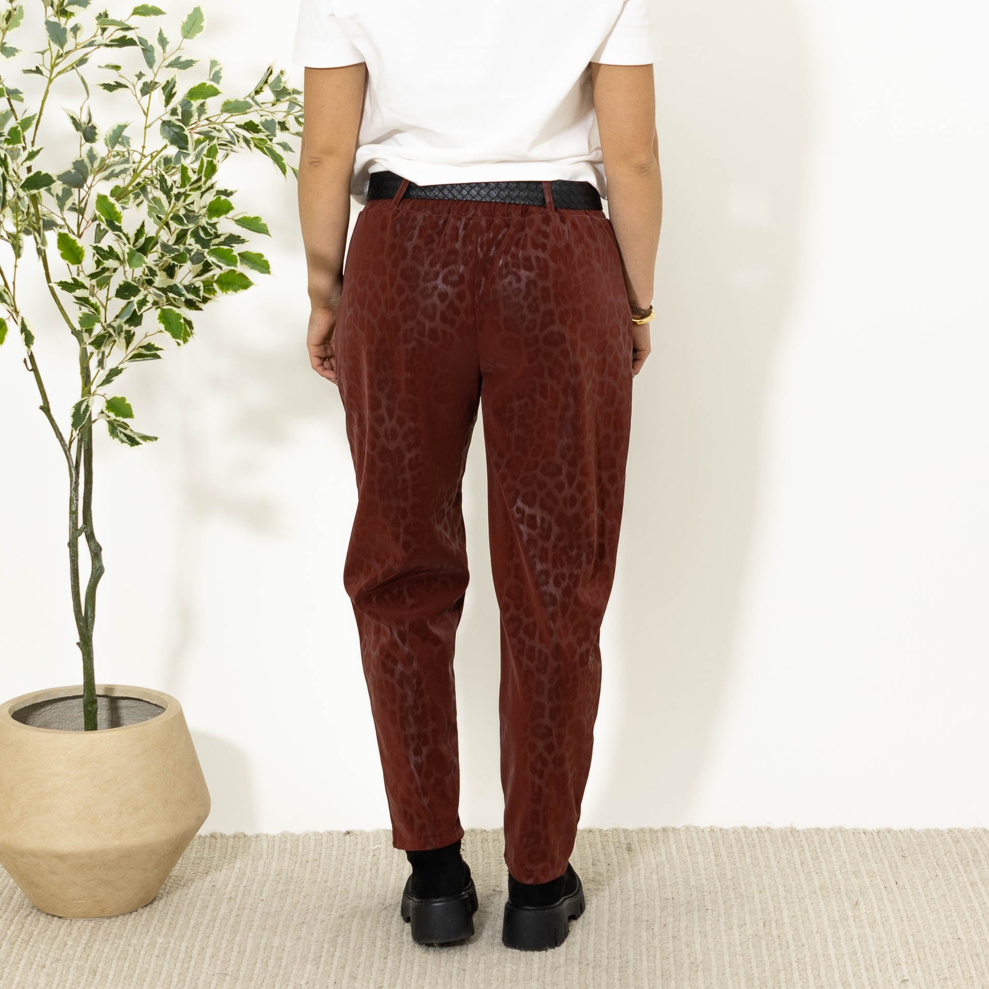 Åse leopardbukser, Bordeaux