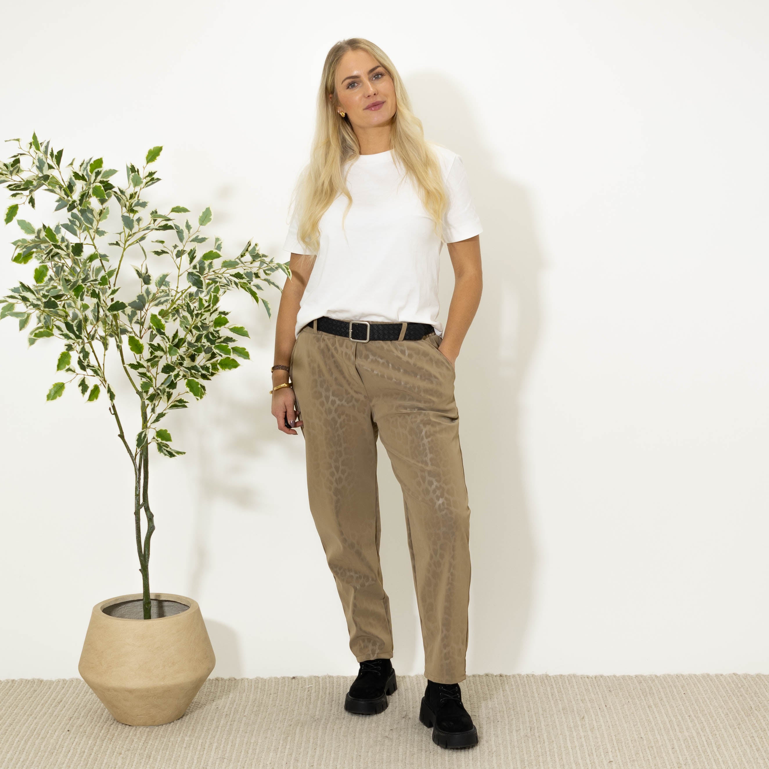 Åse leopardbukser, Taupe