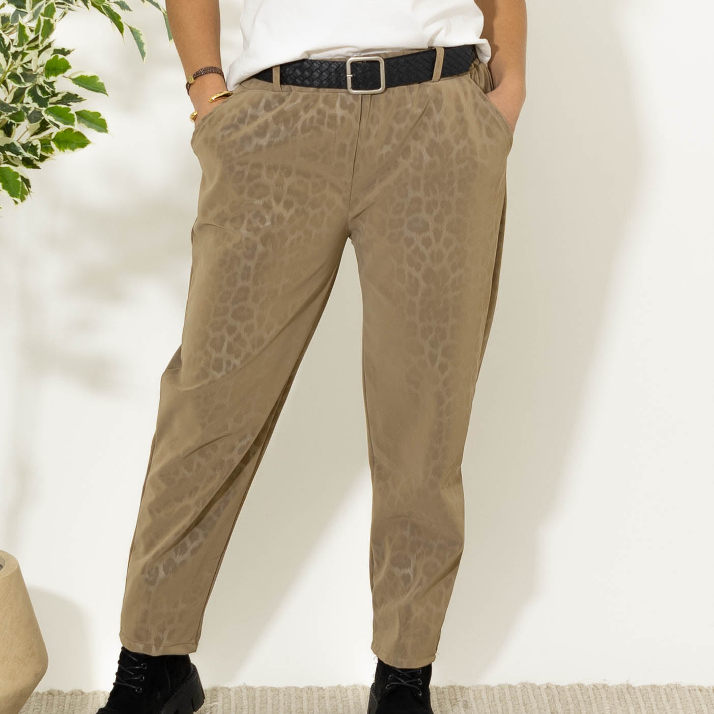 Åse leopardbukser, Taupe