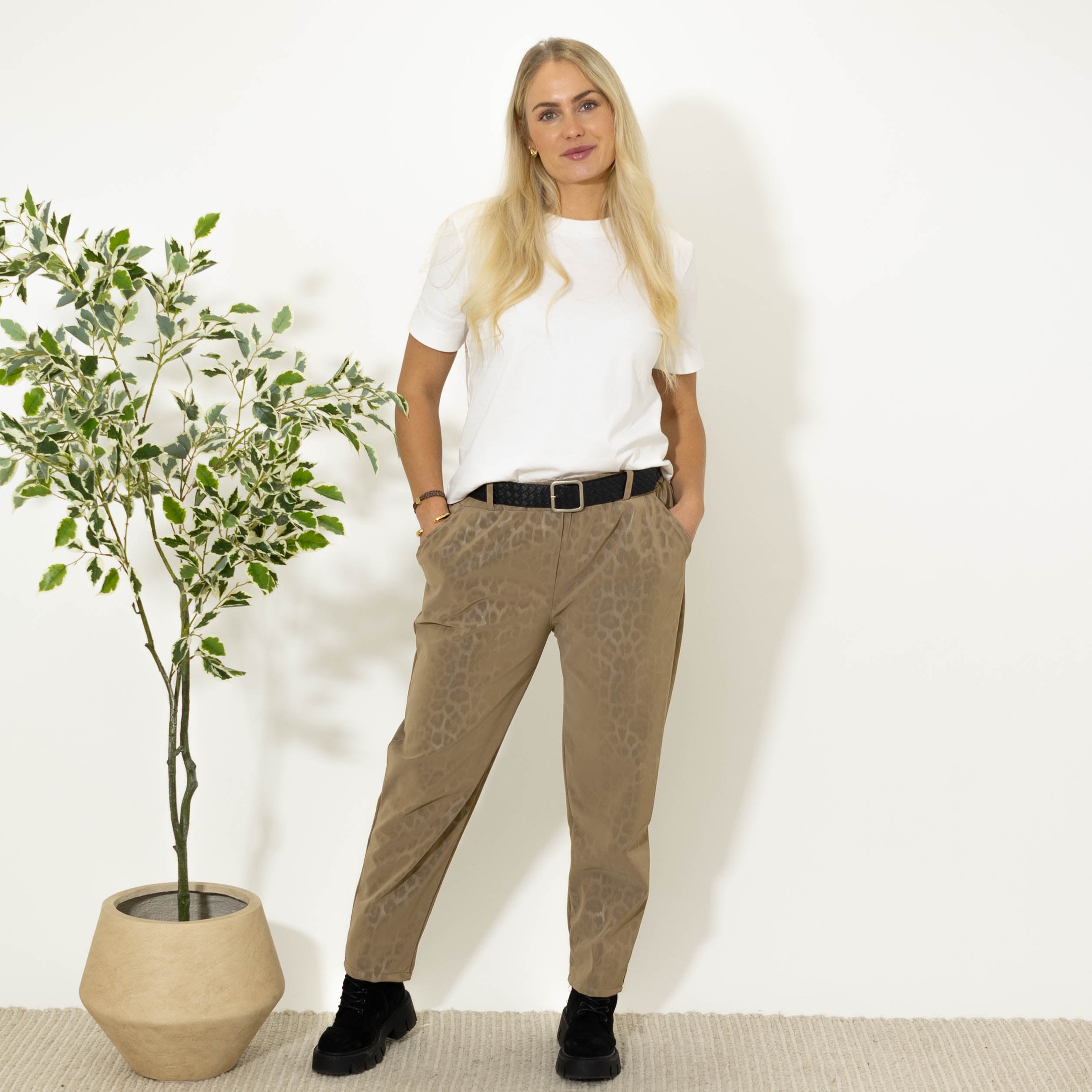 Åse leopardbukser, Taupe