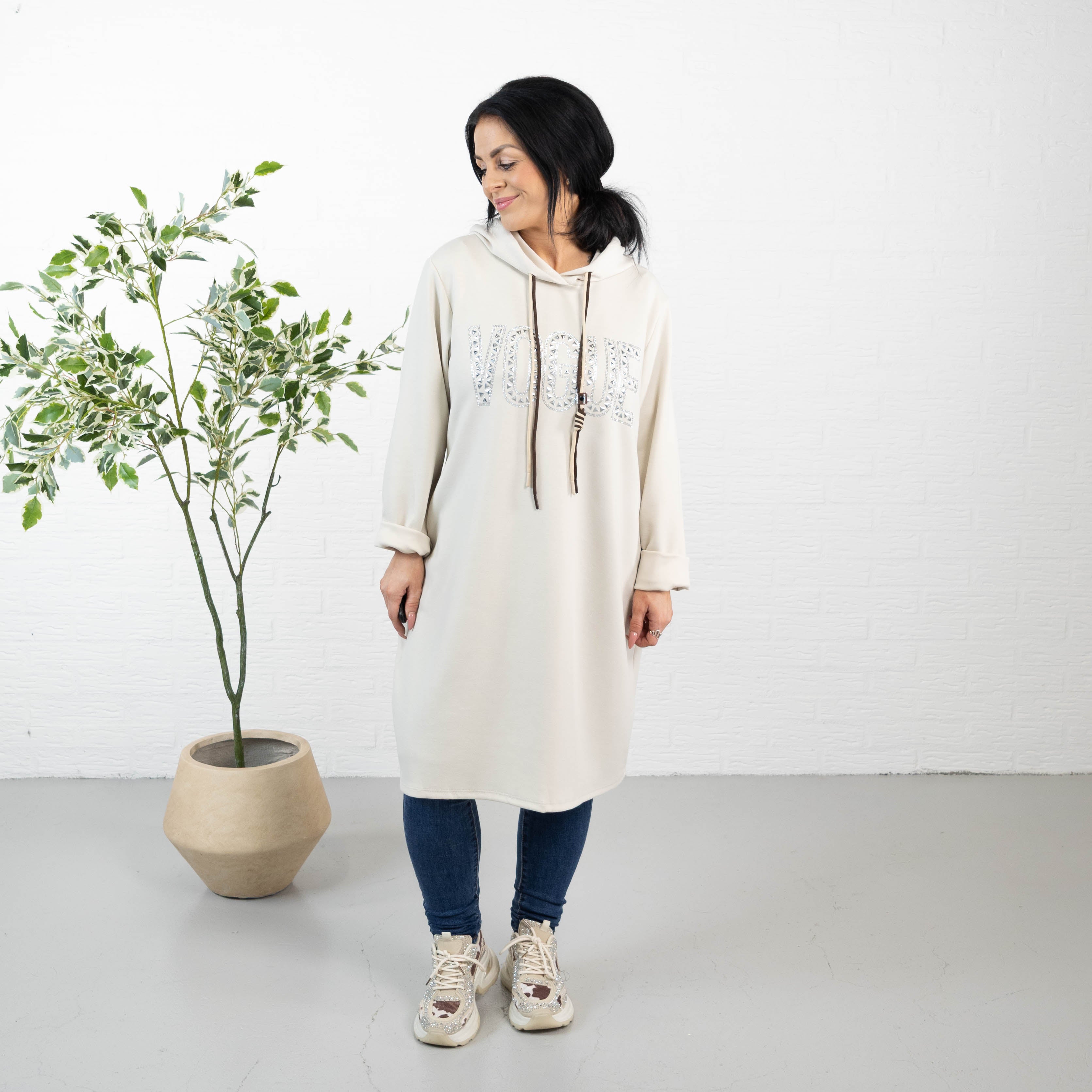 Vogue sweatshirt/tunika, Beige