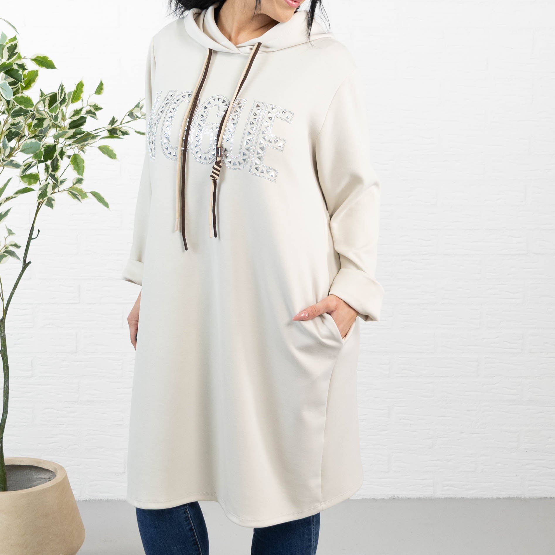 Vogue sweatshirt/tunika, Beige