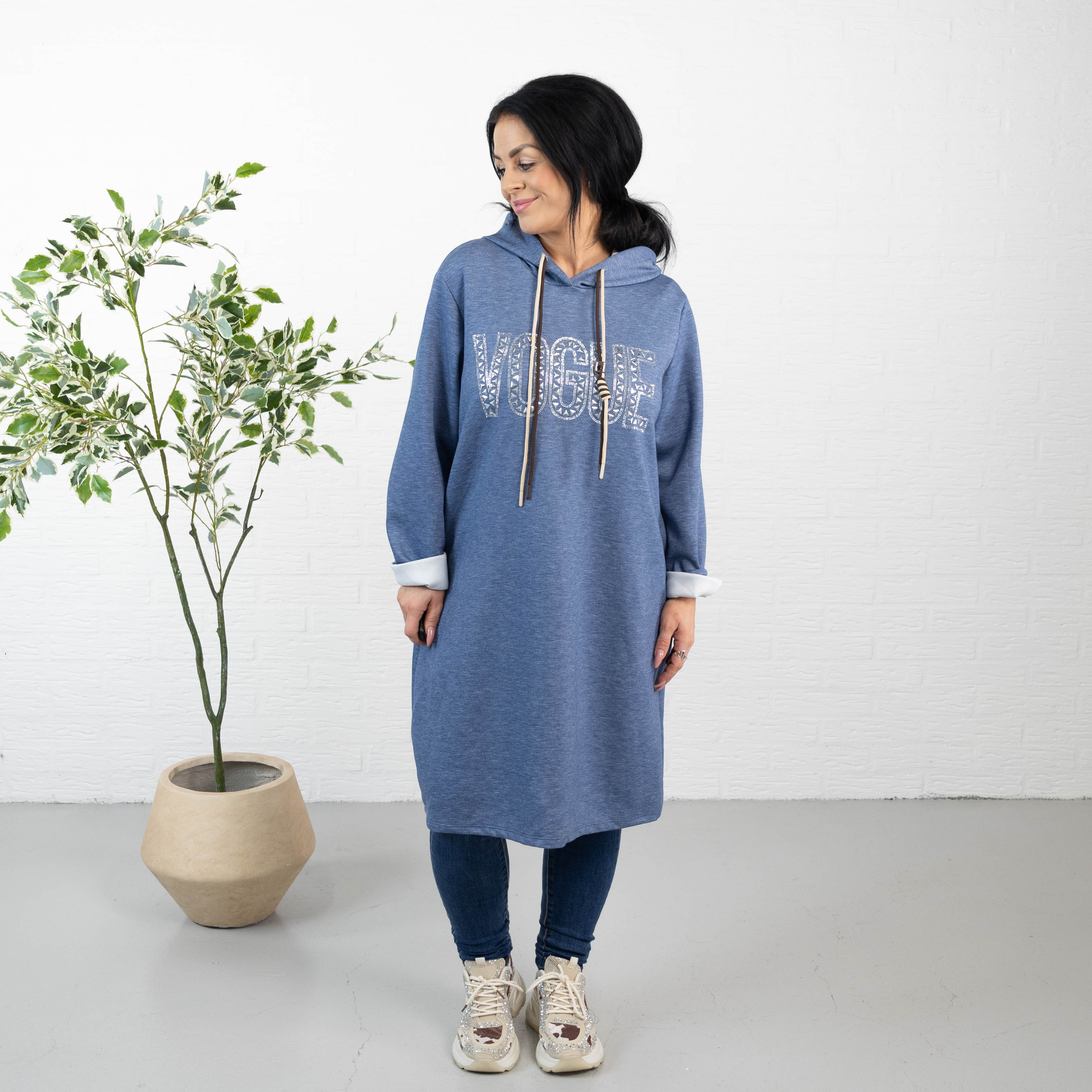 Vogue sweatshirt/tunika, Denim blå