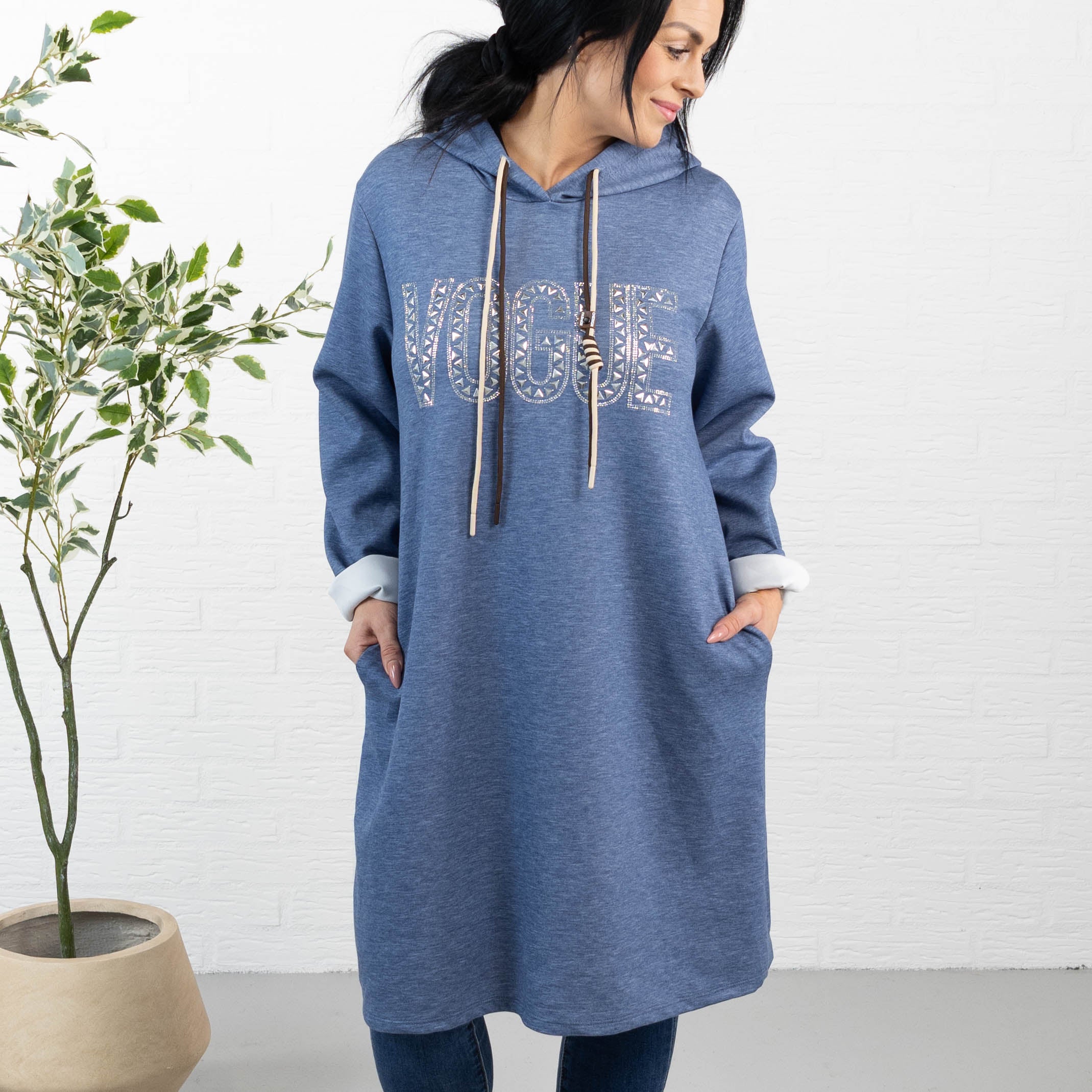 Vogue sweatshirt/tunika, Denim blå