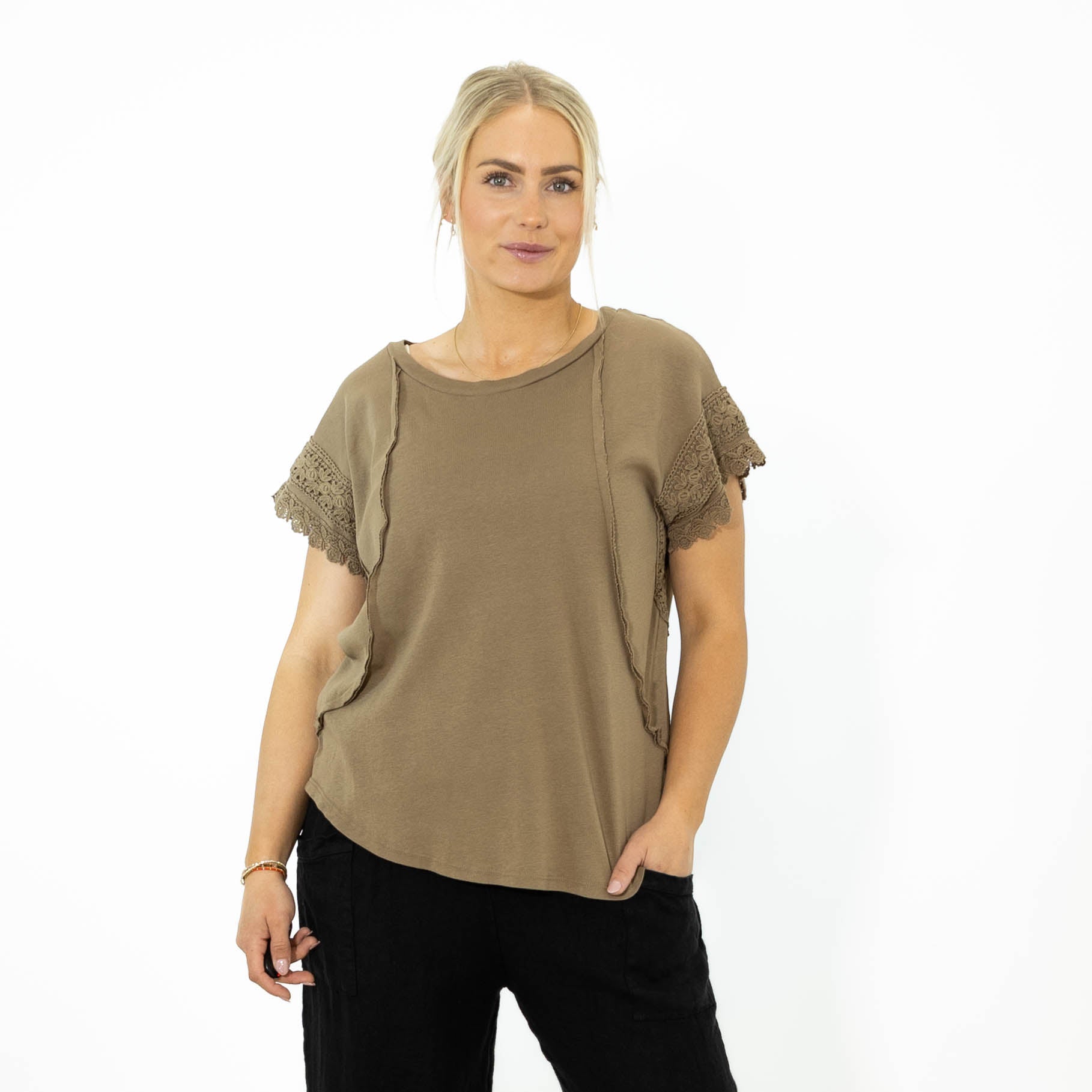 Violetta bomulds t-shirt, Camel