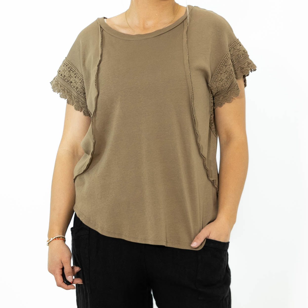 Violetta bomulds t-shirt, Camel