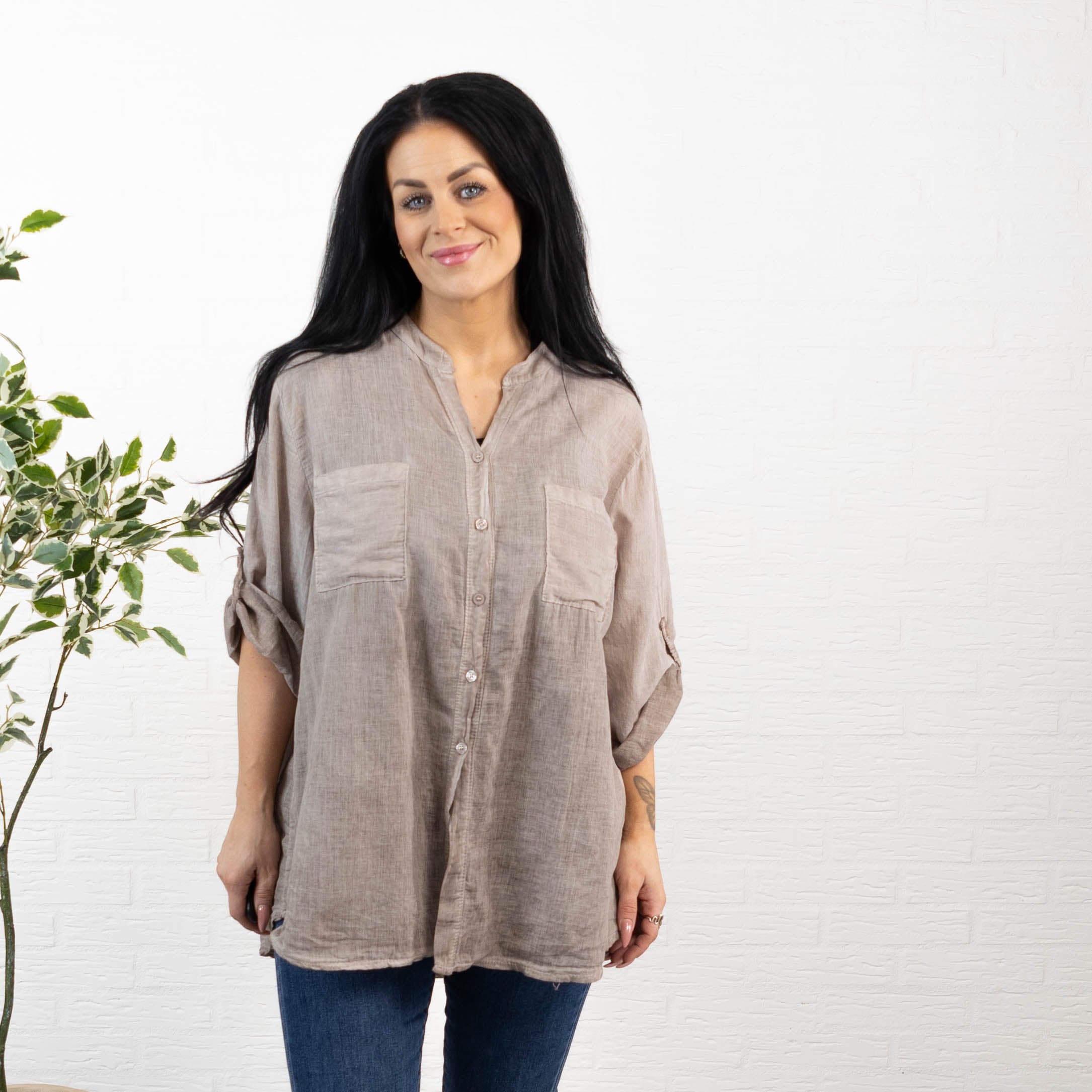 Nebraska skjorte, Taupe