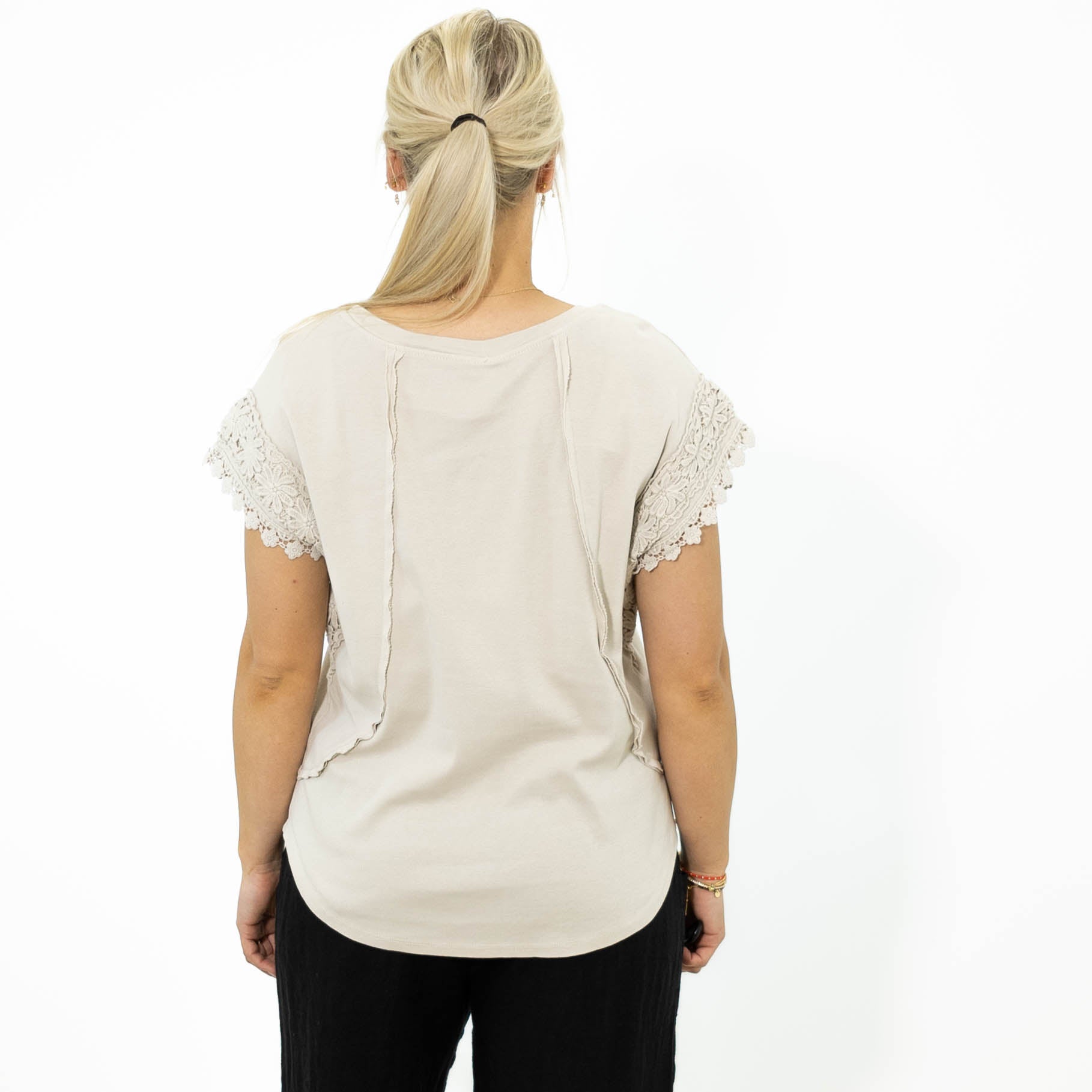 Violetta bomulds t-shirt, Beige