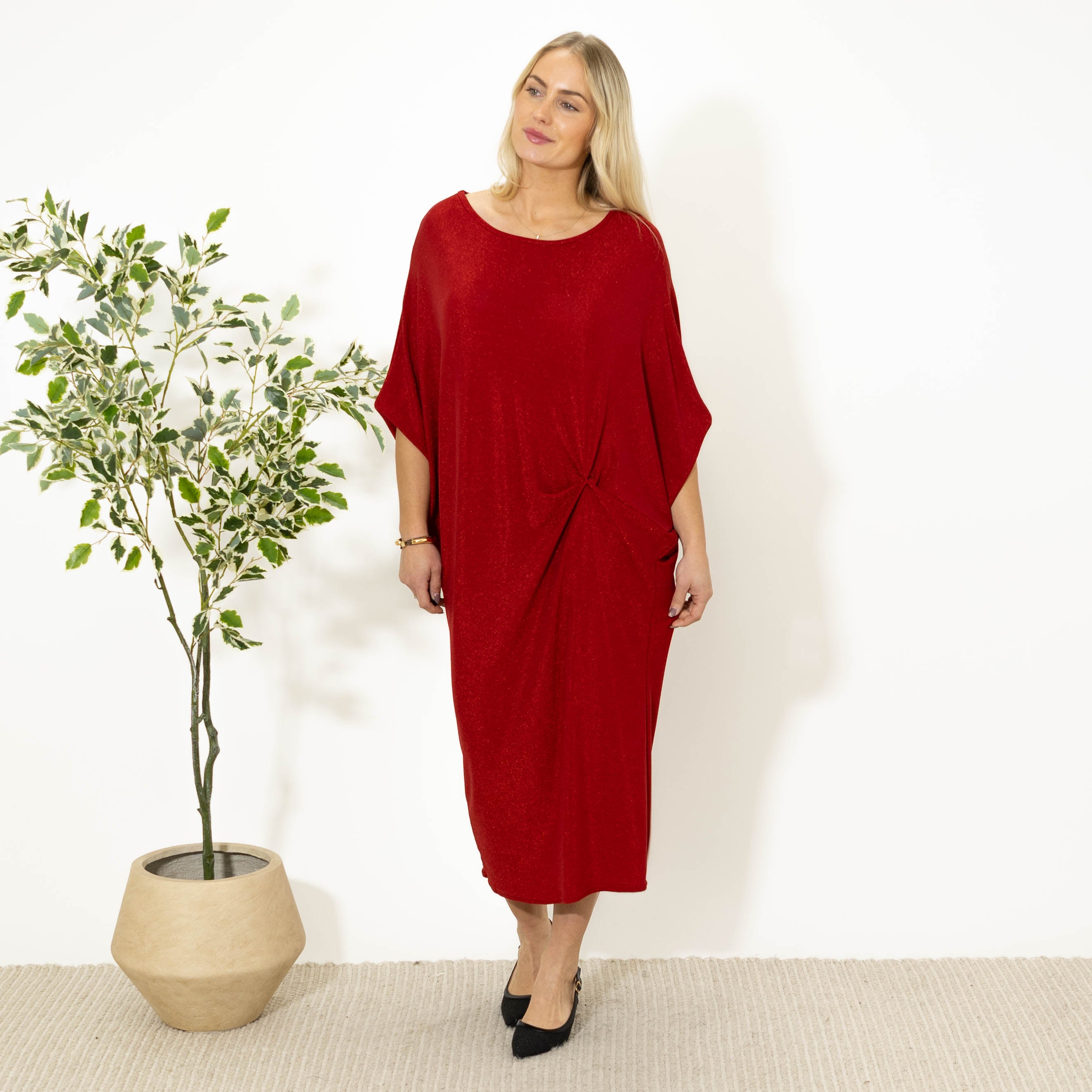 Faith glimmer kjole, Rød