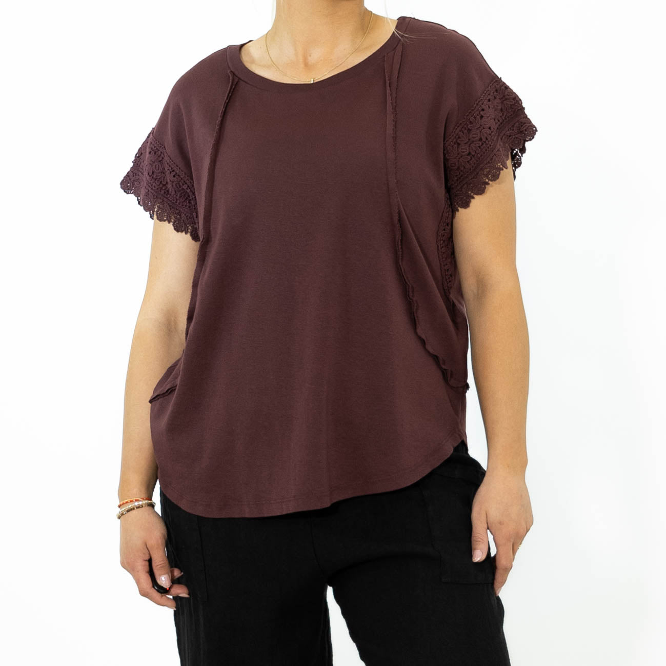 Violetta bomulds t-shirt, Bordeaux