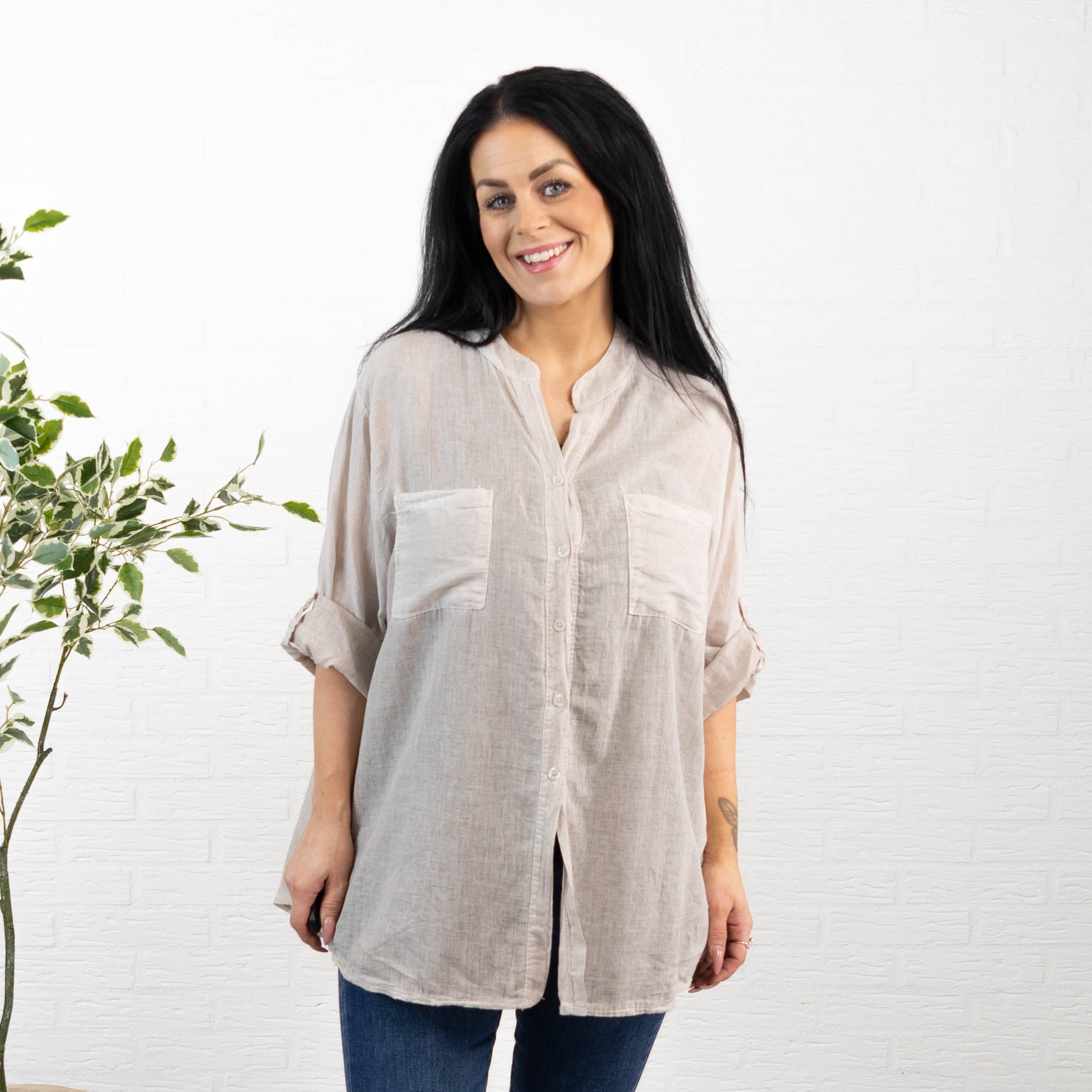 Nebraska skjorte, Beige